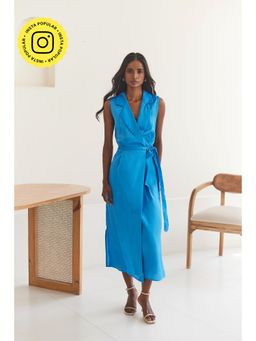 Urban Suburban - Blue Midi Shirt Style Dress with Belt (Set of 2)