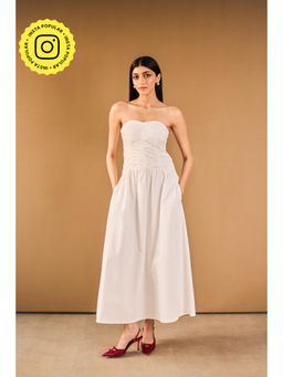 Urban Suburban - White Strapless Solid Dress