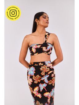 Urban Suburban - Floral Printed One Shoulder Crop Top