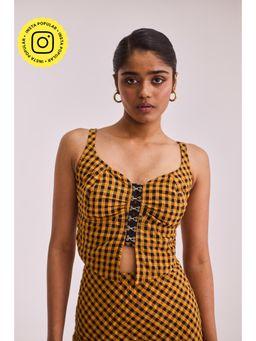 Urban Suburban - Yellow Gingham Checks Top