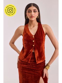 Urban Suburban - Red Velvet Sleeveless Top