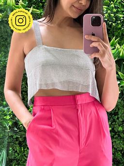 Urban Suburban - Silver Studded Crop Top
