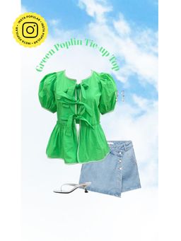 Urban Suburban - Cute Green Tie-Up Top