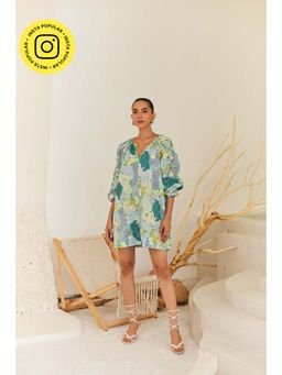 Urban Suburban - Multi-Color Floral Poplin Oversized Dress