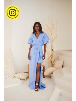 Urban Suburban - Candy Blue Slit Maxi Dress