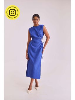 Urban Suburban - Blue Midi Dress With Cut-Out Detail