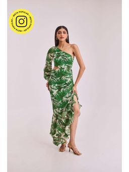 Urban Suburban - Green Printed One Shoulder Maxi Dress