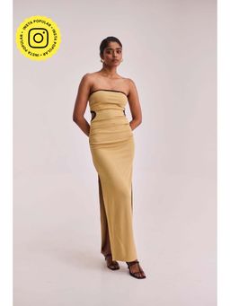 Urban Suburban - Beige Cut-Out Ankle Length Dress