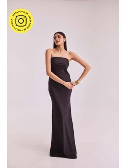 Urban Suburban - Black Strapless Satin Slip Dress