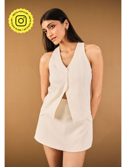 Urban Suburban - White Button Down Vest Top