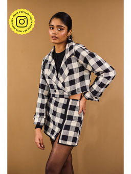 Urban Suburban - Checkered Cropped Blazer