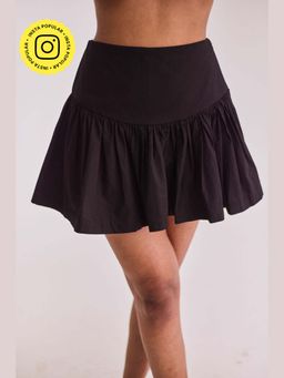 Urban Suburban - Black Mini Gathered Skirt