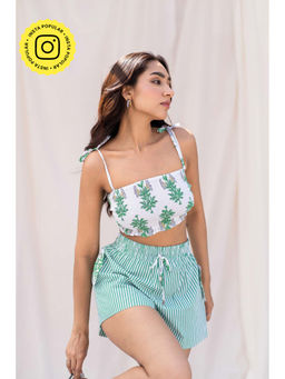 Urban Suburban - Multi-Color Floral Crop Top With Shorts