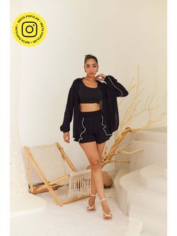 Urban Suburban - Black Rayon Crepe Co-Ord Set