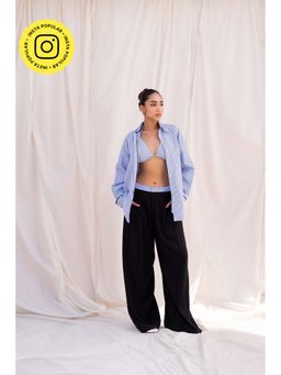 Urban Suburban - Striped Multi-Color Shirt with Bralette and Trouser