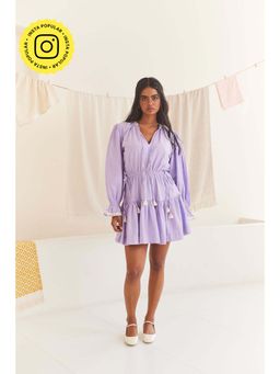 Urban Suburban - Lavender Tiered Short Dress