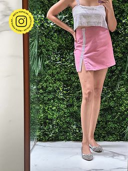 Urban Suburban - Pink Suede Solid Skort