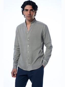 TERRA LUNA - Grey Mason Ls Khadi Casual Shirt