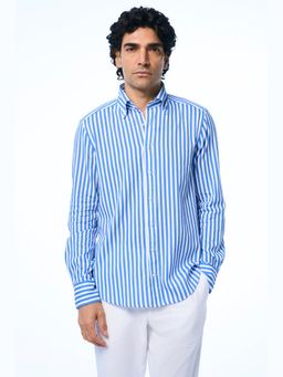 TERRA LUNA - Blue Danny Ls Khadi Casual Shirt