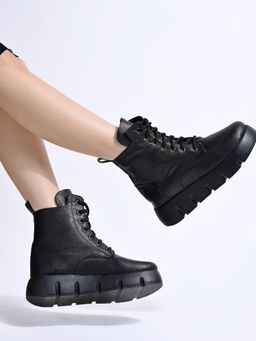 Shoetopia - Smart Casual Black Boots for Women