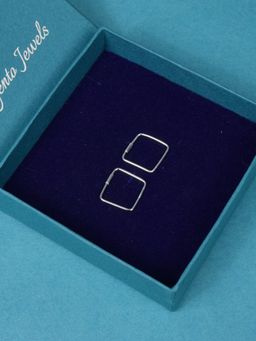 Margento Jewels - 925 Sterling Silver Square Shape Hoop Earring