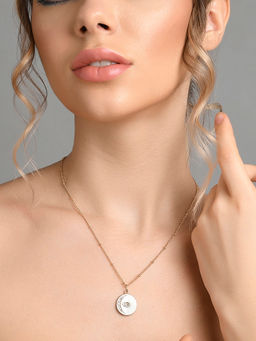 ToniQ - Gold Plated Luna Moon Pendants Charm Party Necklace For Women