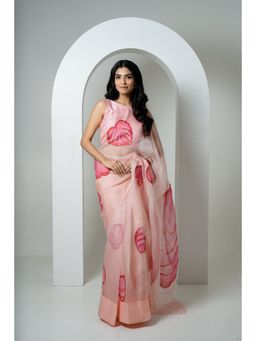 Mangalmay By Aastha - Dilkashi Handpainted Organza Saree with Unstitched Blouse