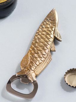 Nestroots - The Fish Bottle Opener Glossy Gold