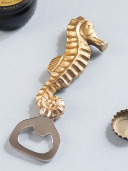 Nestroots - The Sea Horse Bottle Opener Glossy Gold
