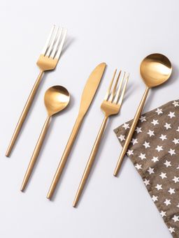 Nestroots - Miaa Cutlery (Gold)- Set Of 5