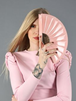 Modern Myth - Powder Pink & Rosegold Plain Fan Bag