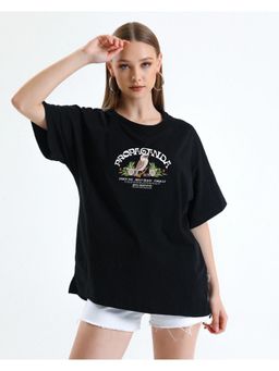 MIXT by Nykaa Fashion - Black Oversized T-Shirt