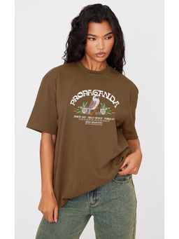 MIXT by Nykaa Fashion - Khaki Oversized T-Shirt