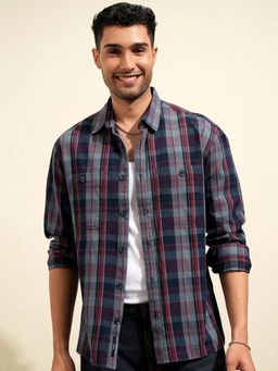 LOCOMOTIVE - Men Multi-Color Checked Overshirt