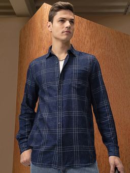 LOCOMOTIVE - Mocklino Navy Blue Checked Shirt