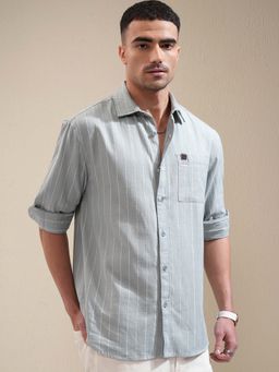 LOCOMOTIVE - Men Sea Green Relaxed Fit Shirt