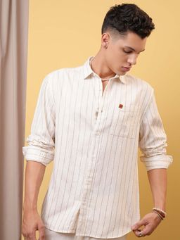 LOCOMOTIVE - Men Off White Relaxed Fit Shirt
