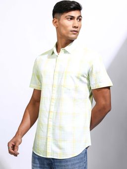 LOCOMOTIVE - Men Green Checked Shirt