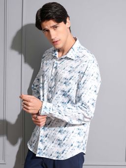 LOCOMOTIVE - Men Blue Printed Party Shirt