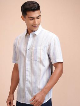 LOCOMOTIVE - Men Blue Striped Relaxed Fit Casual Shirt