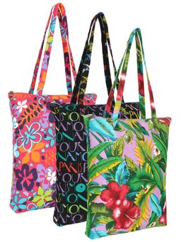 Anekaant - Eco-Friendly Multi-Color Floral Printed Cotton Canvas Shopping Bags