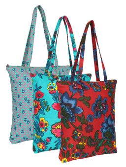 Anekaant - Eco-Friendly Multi-Color Floral Printed Cotton Canvas Shopping Bags