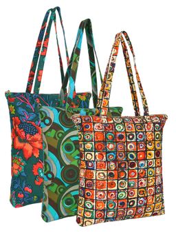 Anekaant - Eco-Friendly Multi-Color Abstract Printed Cotton Canvas Shopping Bags