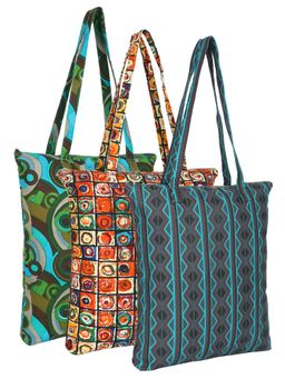 Anekaant - Eco-Friendly Multi-Color Abstract Printed Cotton Canvas Shopping Bags