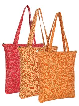 Anekaant - Eco-Friendly Multi-Color Floral Printed Cotton Canvas Shopping Bags