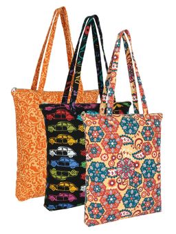 Anekaant - Eco-Friendly Multi-Color Floral Printed Cotton Canvas Shopping Bags
