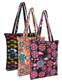 Anekaant - Eco-Friendly Multi-Color Floral Printed Cotton Canvas Shopping Bags