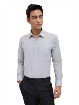 Park Avenue - Men Slim Solid Medium Grey Shirt