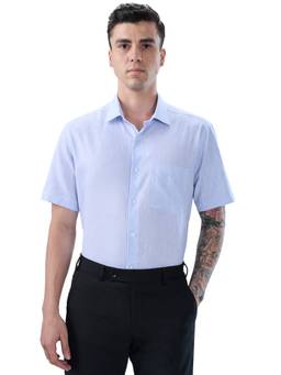 Park Avenue - Men Regular Solid Light Blue Shirt