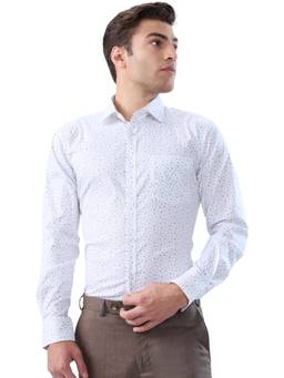 Park Avenue - Men Slim Fit Printed White Shirt